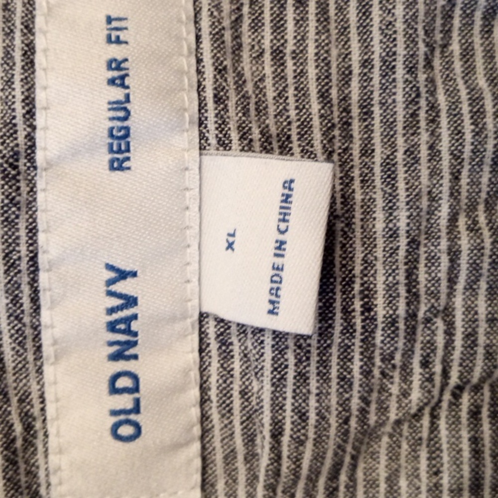 Old Navy Linen Blend Button Down Men's Shirt XL - Picture 2 of 4